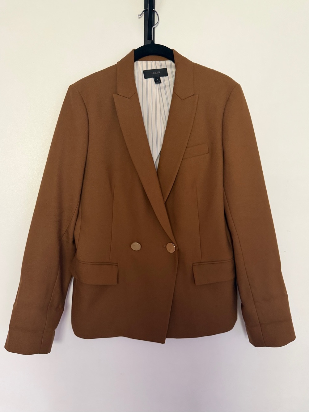 J. Crew Double-Breasted Tan Wool Blazer